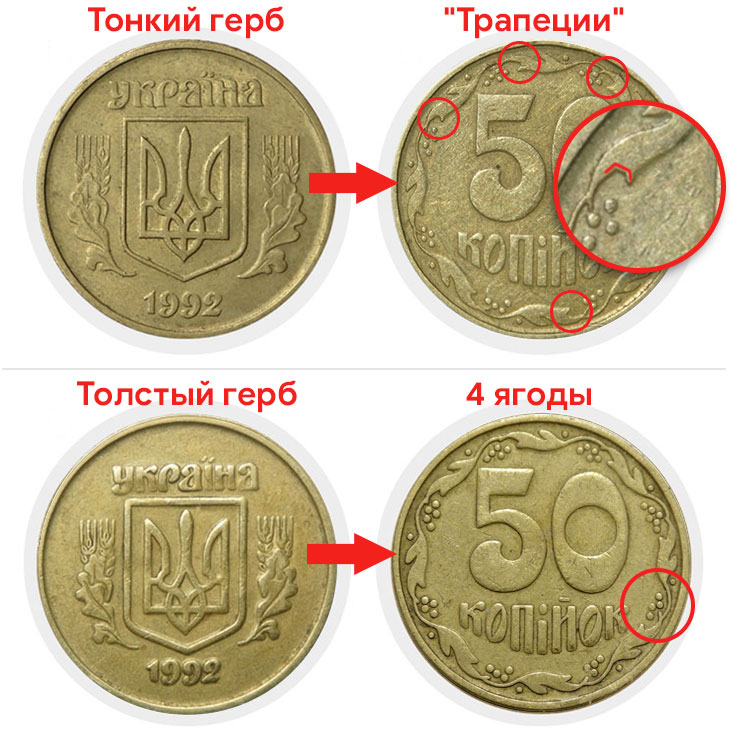 50 копеек 1992 редкие разновидности